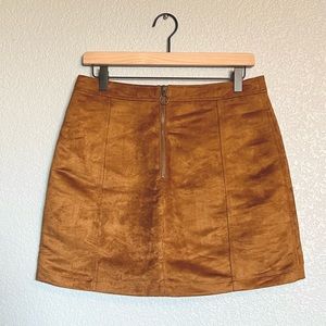 Faux suede brown skirt